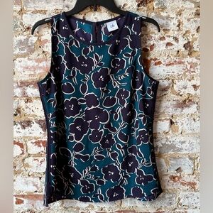 CAbi Floral Tank Top - Dark Blue and Teal